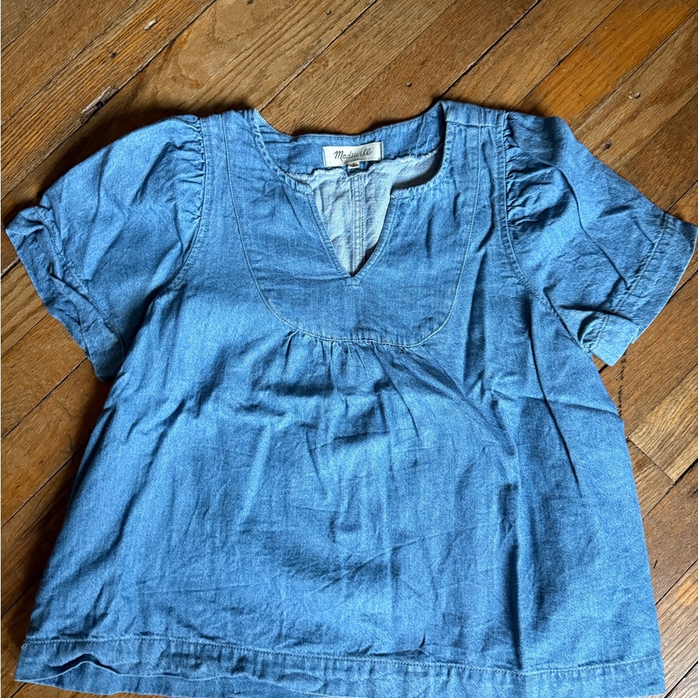 Blue Denim Madewell Short Sleeve Top